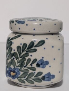 Polish Pottery Jar With Lid Boleslawiec